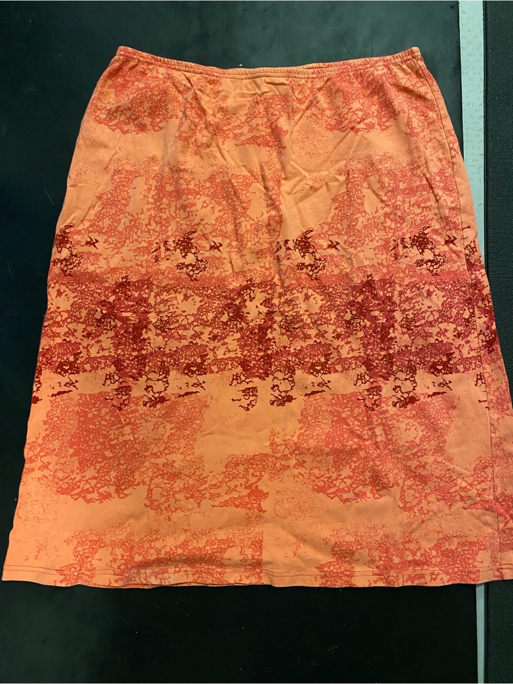 Women's Bebe Sport Orange & Red Patterned Skirt